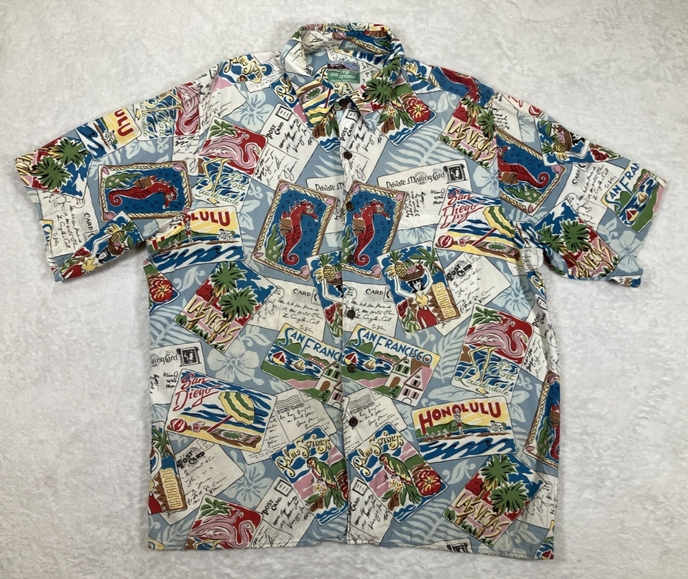 Vintage Reyn Spooner Shirt Luau Vacation Button-up Hawaiian Retro Large - XL